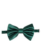 Men Green 100% Silk Adjustable Neck Papillon Bow Tie