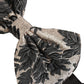 Men Black Silver Floral Adjustable Neck Papillon Bow Tie