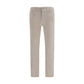Beige Cotton Casual Pants