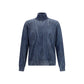 Blue Silk Turtleneck