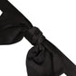 Men Black 100% SIlk Adjustable Neck Papillon Bow Tie