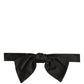 Men Black 100% SIlk Adjustable Neck Papillon Bow Tie