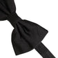 Men Black 100% Silk Adjustable Neck Papillon Bow Tie