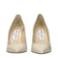 Beige Leather High Heel Pumps