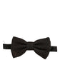 Men Brown 100% Silk Adjustable Neck Papillon Bow Tie