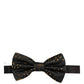 Black Gold Speckle Pattern Adjustable Neck Papillon Bow Tie