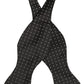 Black White Polka Dot Adjustable Neck Papillon Bow Tie
