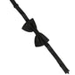 Men Black Silk Brocade Adjustable Neck Papillon Bow Tie