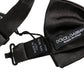 Men Black 100% Silk Adjustable Neck Papillon Bow Tie
