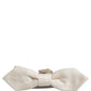 Men White 100% Silk Adjustable Neck Papillon Bow Tie