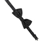 Men Black Paisley SIlk Adjustable Neck Papillon Bow Tie