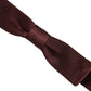 Men Brown 100% Silk Adjustable Neck Papillon Bow Tie