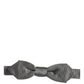 Men Gray 100% Silk Adjustable Neck Papillon Bow Tie