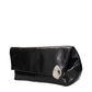 Black Leather Clutch Bag