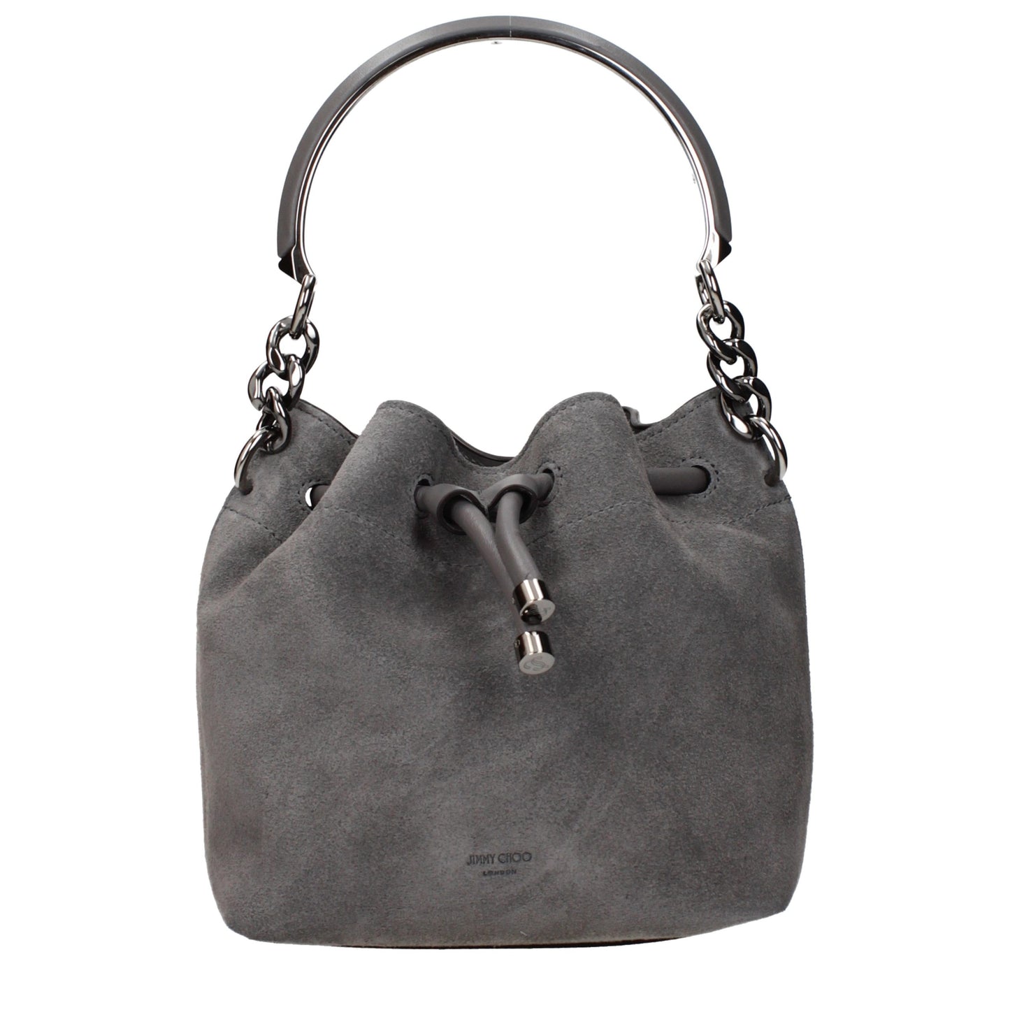 Gray Leather Handbag