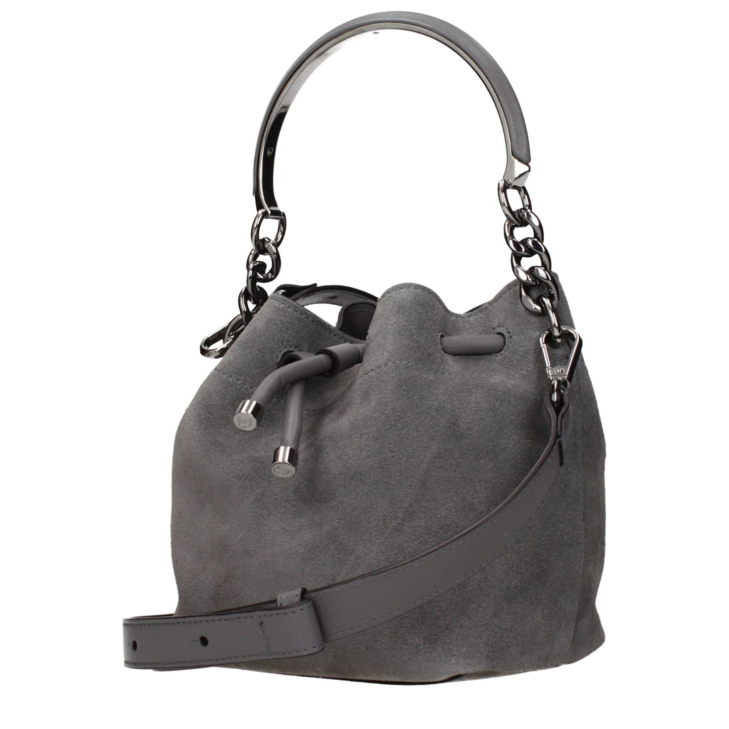 Gray Leather Handbag