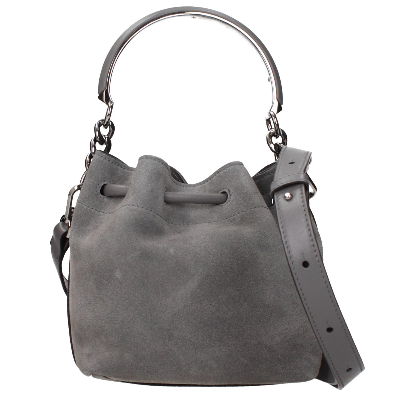 Gray Leather Handbag