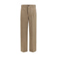 Brown Cotton Casual Pants