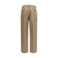 Brown Cotton Casual Pants
