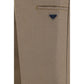 Brown Cotton Casual Pants
