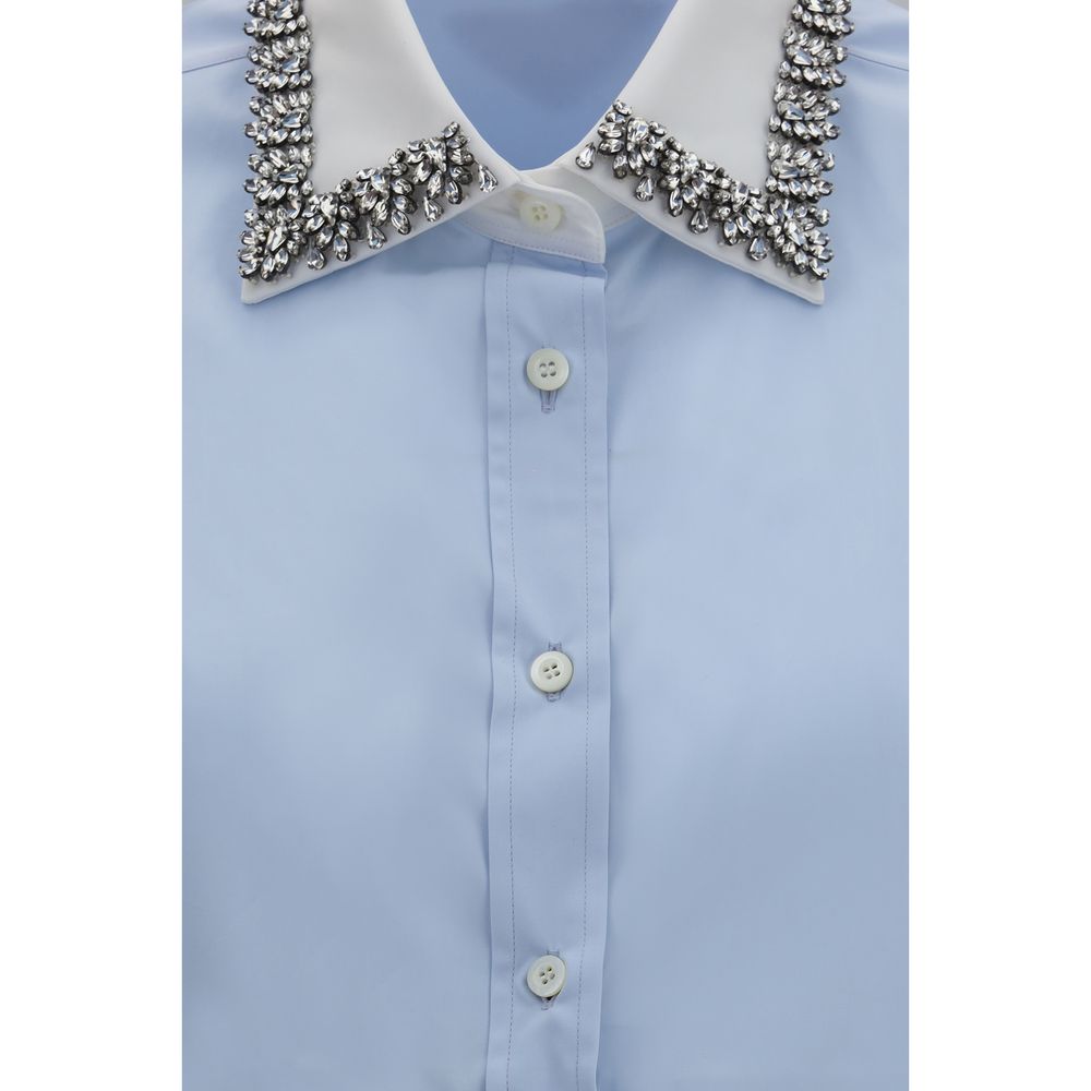 Blue Cotton Dress Shirt