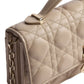 Beige Leather Clutch Bag