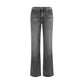 Gray Cotton Bootcut Jeans