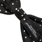 Black White Polka Dot Adjustable Neck Papillon Bow Tie