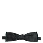 Men Green Patterned Adjustable Neck Papillon Bow Tie