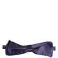 Men Purple 100% Silk Adjustable Neck Papillon Bow Tie