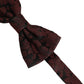 Men Maroon Floral Silk Adjustable Neck Bow Tie