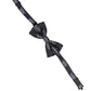 Men Black Crown Silk Adjustable Neck Papillon Bow Tie