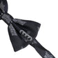 Men Black Crown Silk Adjustable Neck Papillon Bow Tie