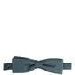 Men Steel Blue 100% Silk Adjustable Neck Papillon Bow Tie
