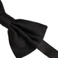 Men Black 100% Silk Adjustable Neck Papillon Bow Tie