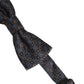Men Dark Gray Geometric Adjustable Neck Bow Tie