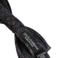 Men Dark Gray Geometric Adjustable Neck Bow Tie