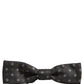 Men Dark Gray Geometric Adjustable Bow Tie