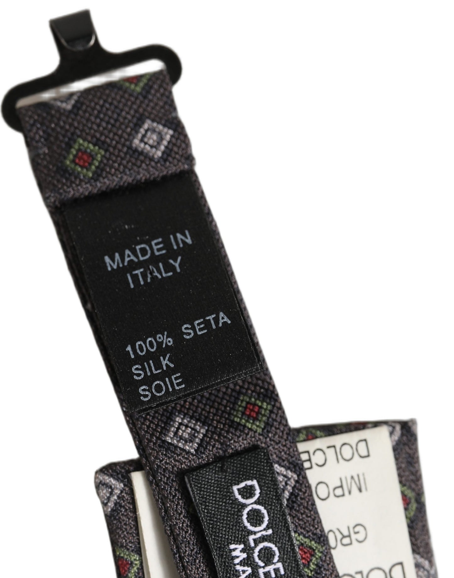 Men Dark Gray Geometric Adjustable Bow Tie