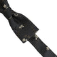 Men Black Floral Silk Adjustable Neck Papillon Bow Tie