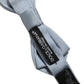 Men Light Blue Silk Adjustable Neck Papillon Bow Tie