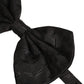 Men Black Patterned Adjustable Neck Papillon Bow Tie