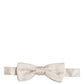 Men Off White 100% Silk Adjustable Neck Papillon Bow Tie