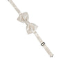 Men White Floral Silk Adjustable Neck Papillon BowTie