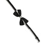 Black Silver 100% Silk Adjustable Neck Papillon Bow Tie