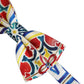 Men Multicolor Majolica Adjustable Neck Papillon Bow Tie