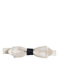 Men White 100% Silk Adjustable Neck Papillon Bow Tie