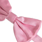 Men Pink 100% Silk Adjustable Neck Papillon Bow Tie