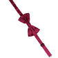 Men Burgundy Silk Adjustable Neck Papillon Bow Tie