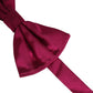 Men Burgundy Silk Adjustable Neck Papillon Bow Tie